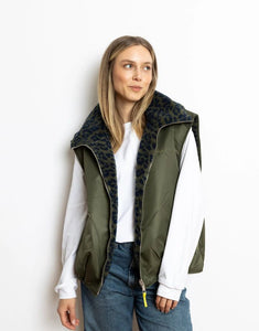 Bomber Wendeweste I Olive/Leo Navy-Olive