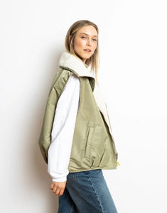 Bomber Wendeweste I Pale/Olive Sand