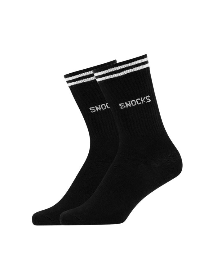 Tennissocken Retro Crew 2er-Set I Black