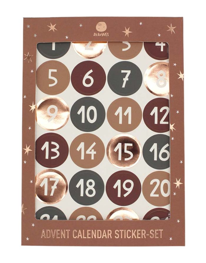 Adventskalender-Sticker I Oliv/Kupfer/Gold